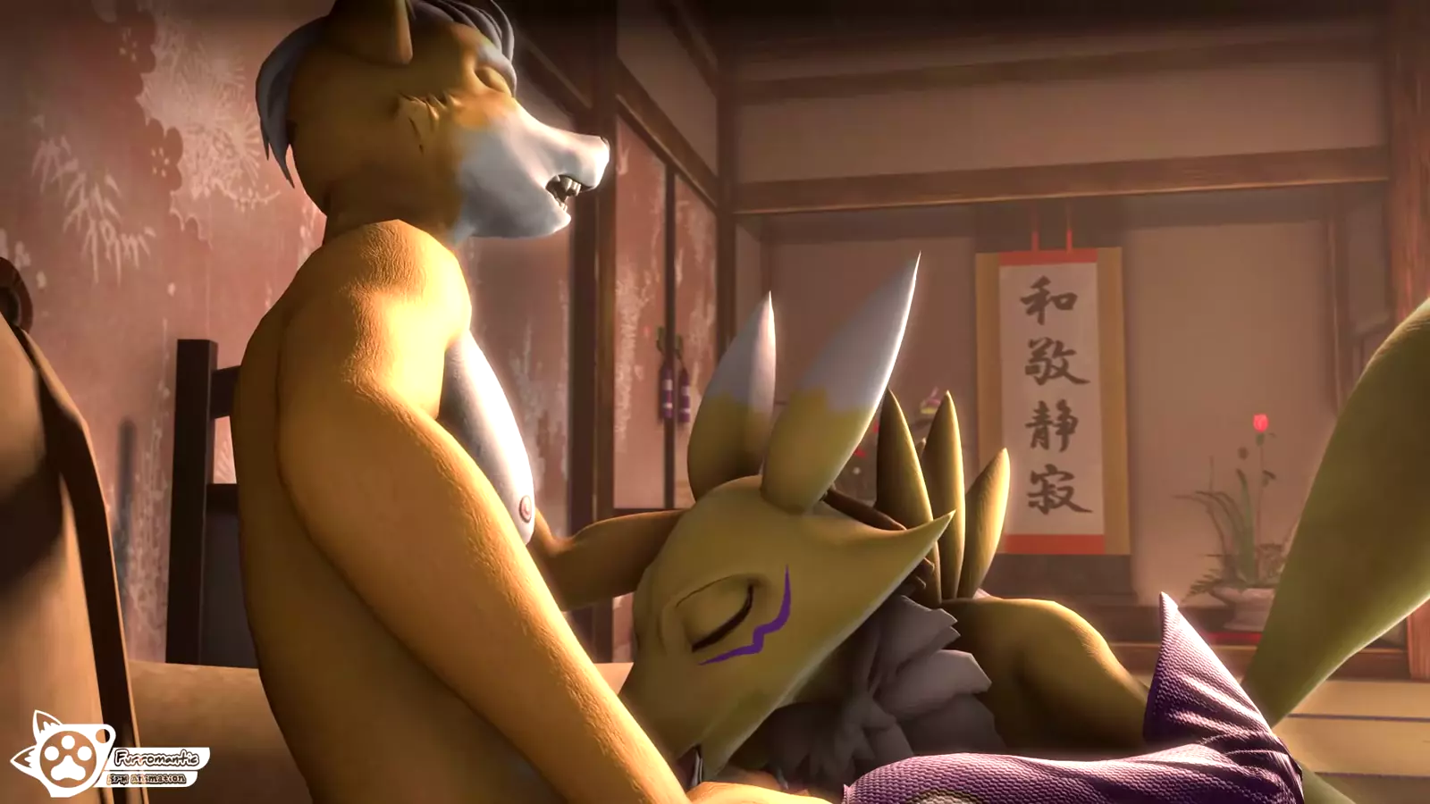 jackal genus Lewd couple on couch